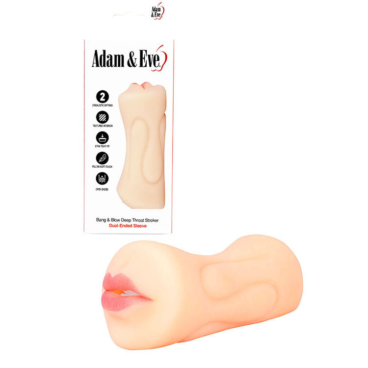 Adam & Eve Bang & Blow Deep Throat Stroker -  Vagina & Mouth Dual Ended Stroker