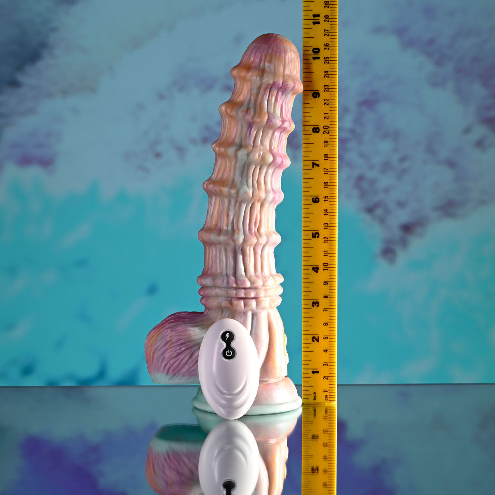 Evolved FANTASY - Multicoloured 27.6 cm USB Rechargeable Vibrating Fantasy Dildo with Remote