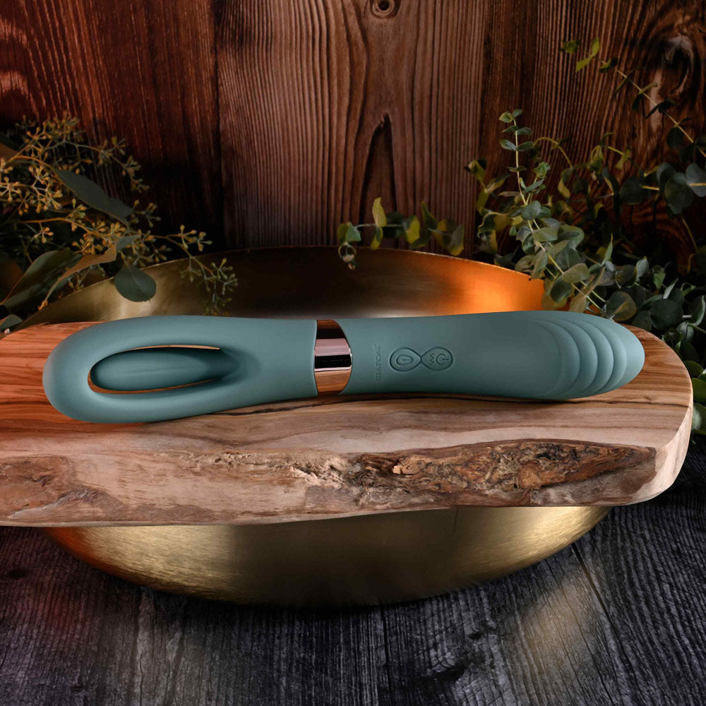 Evolved CHICK FLICK - Olive  24 cm USB Rechargeable Vibrator with Flicking Tip