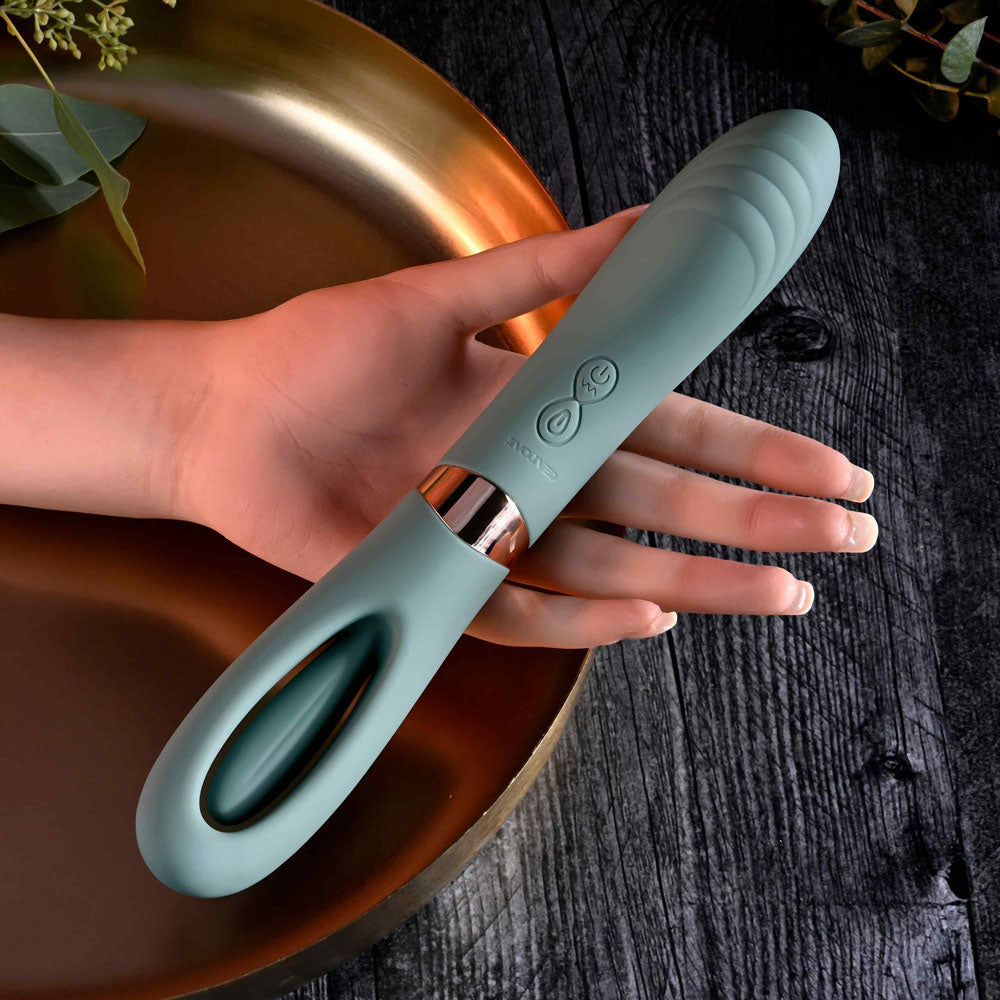 Evolved CHICK FLICK - Olive  24 cm USB Rechargeable Vibrator with Flicking Tip