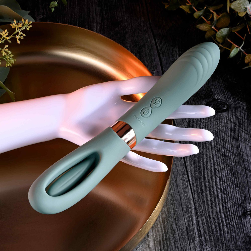 Evolved CHICK FLICK - Olive  24 cm USB Rechargeable Vibrator with Flicking Tip