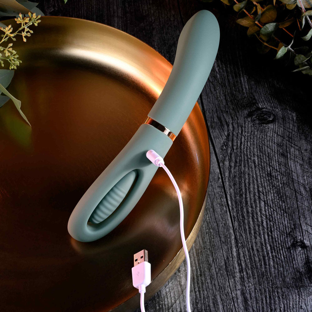 Evolved CHICK FLICK - Olive  24 cm USB Rechargeable Vibrator with Flicking Tip
