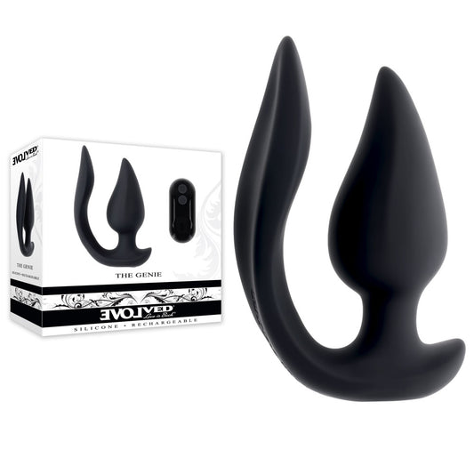 Evolved THE GENIE -  11.2 cm USB Rechargeable Vibrating Plug with Wireless Remote