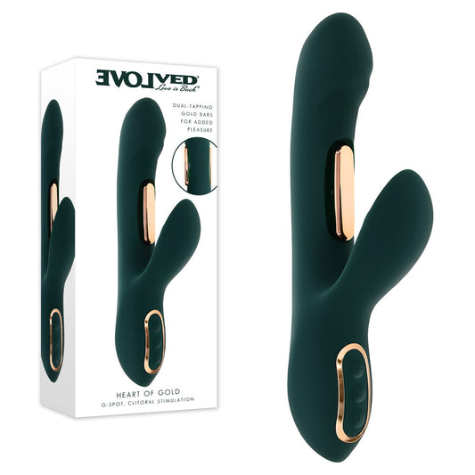 Evolved HEART OF GOLD -  USB Rechargeable Rabbit Vibrator
