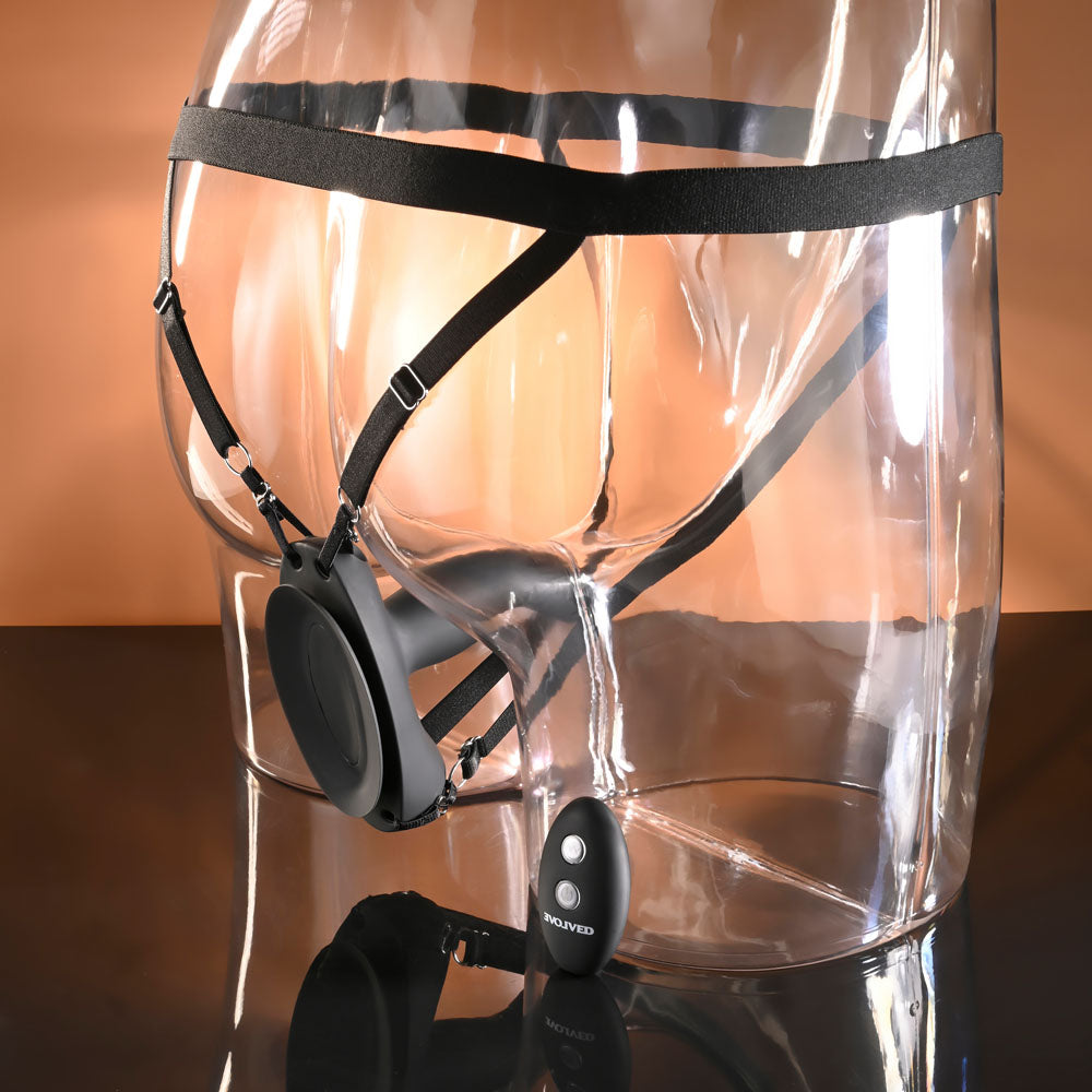 Evolved COME CLOSER -  USB Rechargeable Vibrating Strap-On with Remote