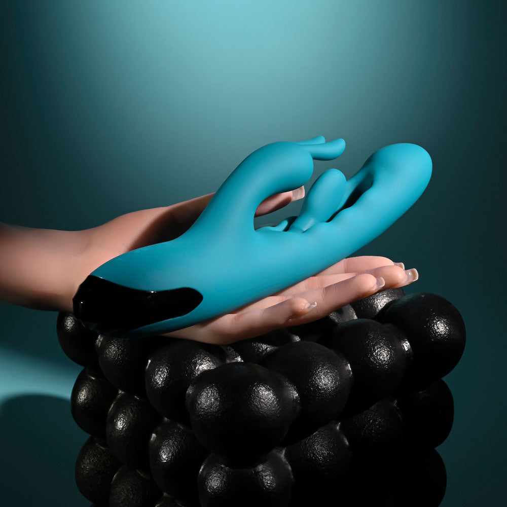 Evolved BUNNY TAPPER -  20 cm USB Rechargeable Rabbit Vibrator with Flicking Shaft