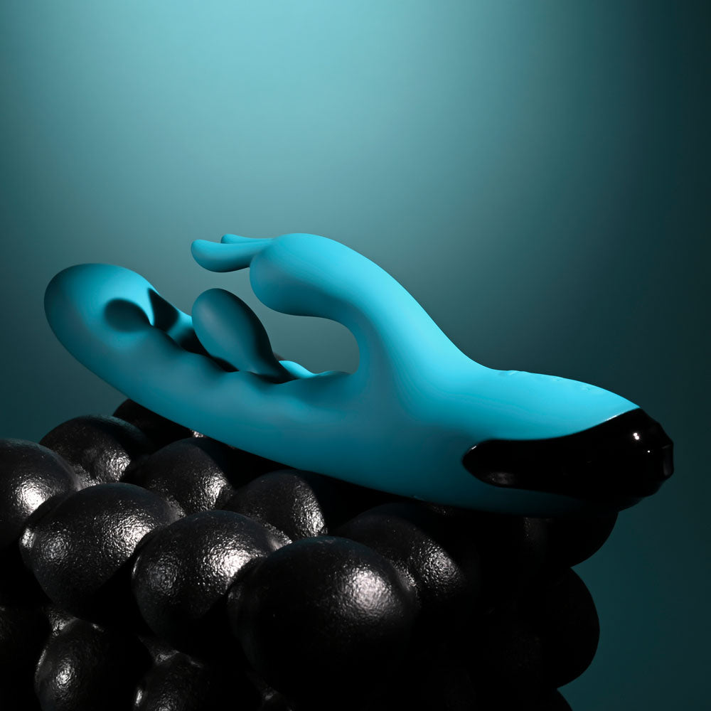 Evolved BUNNY TAPPER -  20 cm USB Rechargeable Rabbit Vibrator with Flicking Shaft