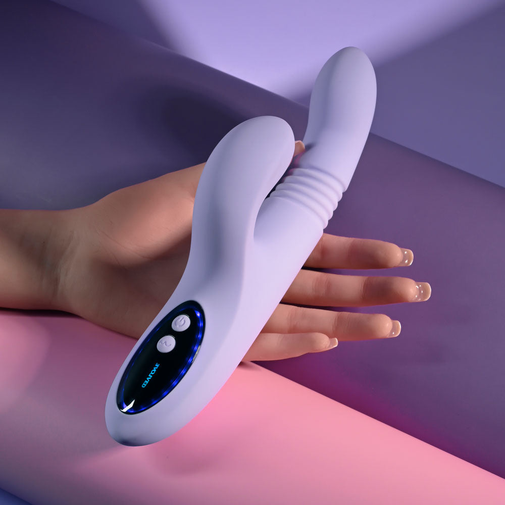 Evolved PEP TALK -  23.3 cm USB Rechargeable Thrusting Vibrator with Tapping Clitoral Stimulator