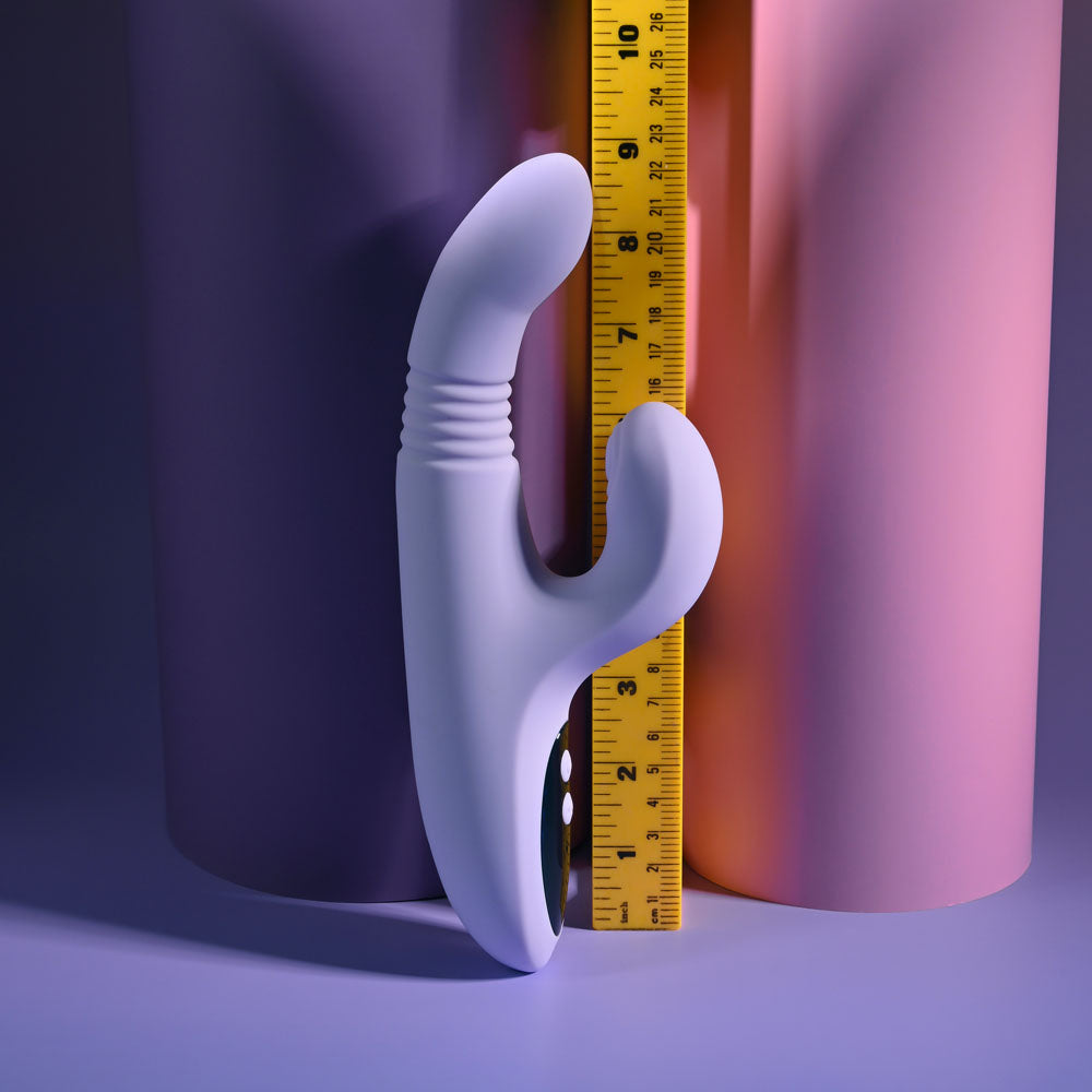 Evolved PEP TALK -  23.3 cm USB Rechargeable Thrusting Vibrator with Tapping Clitoral Stimulator
