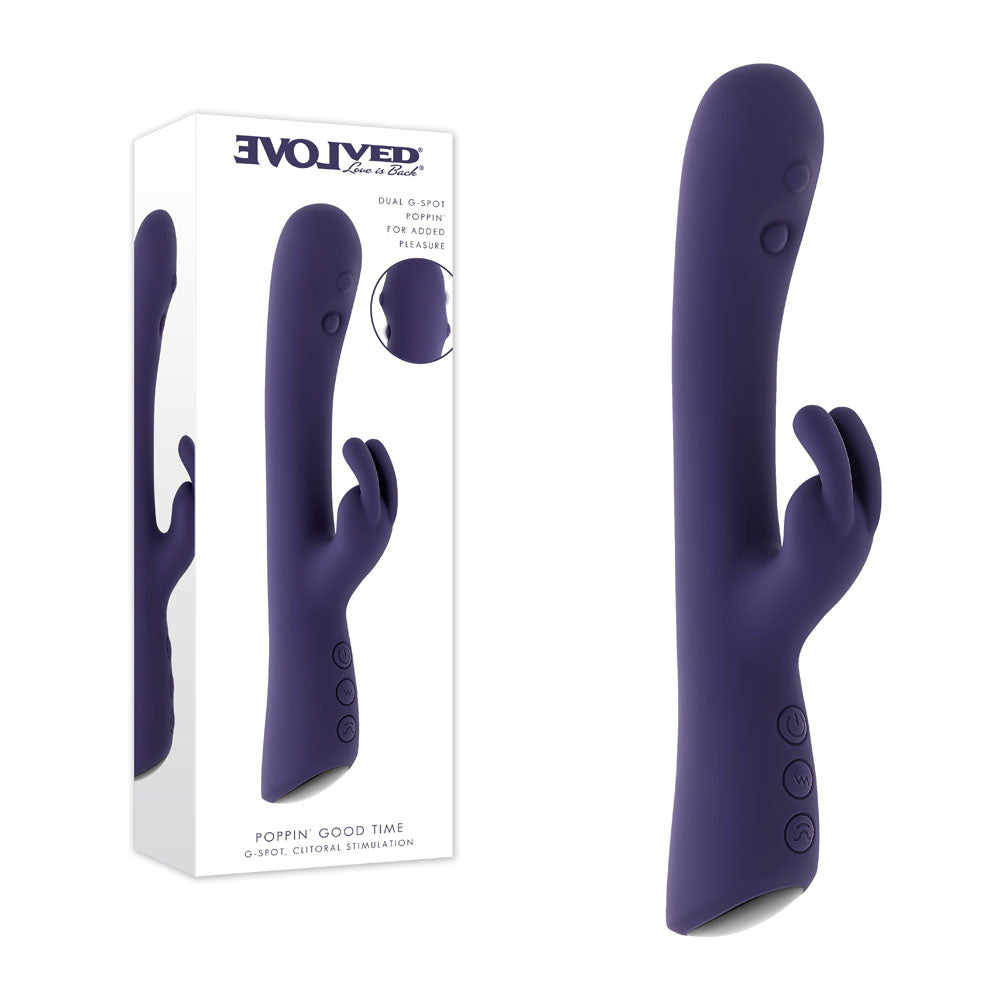 Evolved POPPIN GOOD TIME -  20 cm USB Rechargeable Rabbit Vibrator