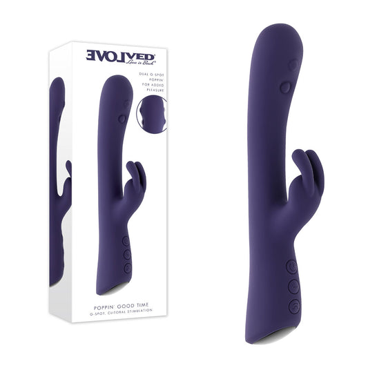 Evolved POPPIN GOOD TIME -  20 cm USB Rechargeable Rabbit Vibrator