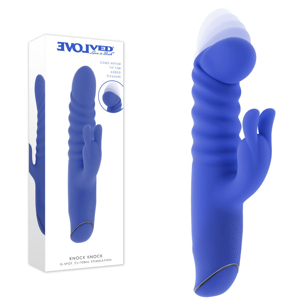 Evolved KNOCK KNOCK -  22.9 cm USB Rechargeable Rabbit Vibrator with Flicking Head