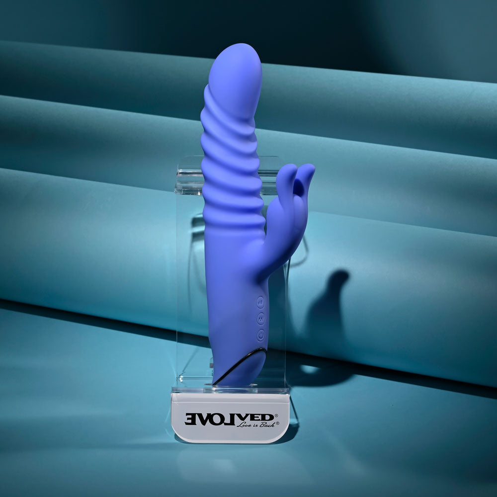 Evolved KNOCK KNOCK -  22.9 cm USB Rechargeable Rabbit Vibrator with Flicking Head