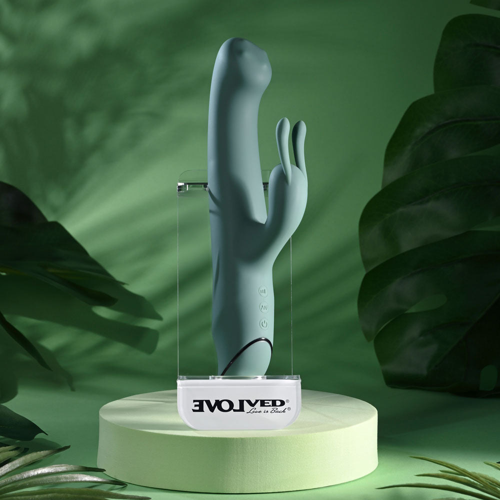 Evolved SATIN SWIRL -  23 cm USB Rechargeable Rabbit Vibrator with Swirling Head