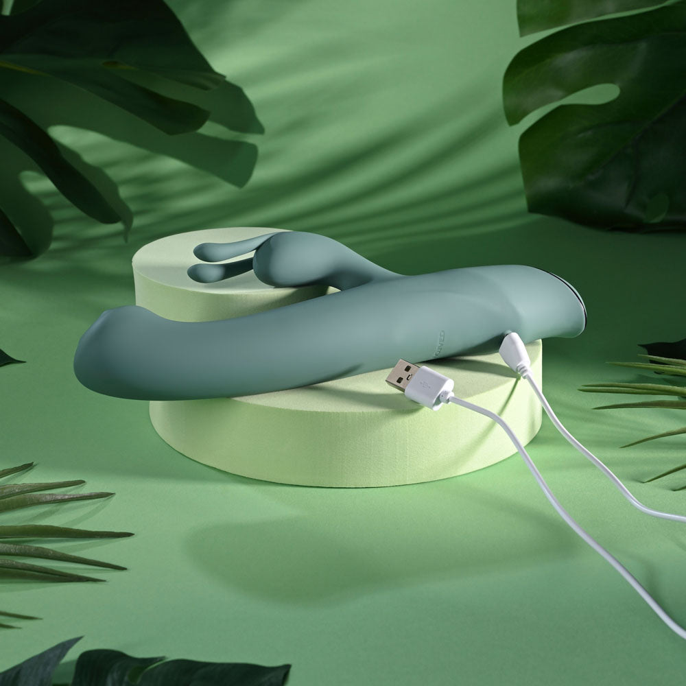 Evolved SATIN SWIRL -  23 cm USB Rechargeable Rabbit Vibrator with Swirling Head