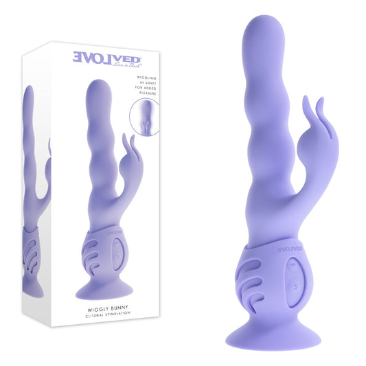 Evolved WIGGLY BUNNY -  USB Rechargeable Rabbit Vibrator with Suction Base