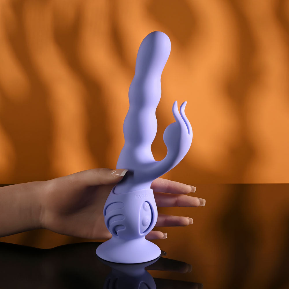 Evolved WIGGLY BUNNY -  USB Rechargeable Rabbit Vibrator with Suction Base