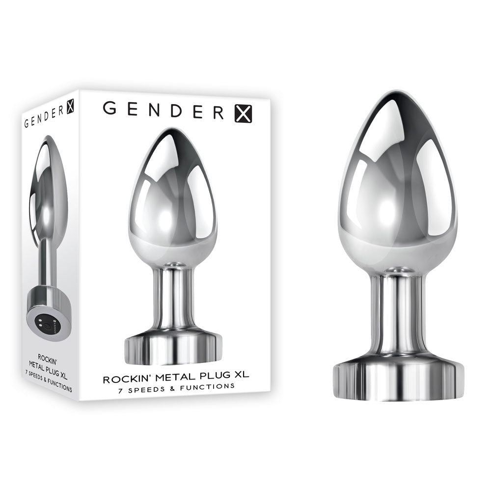 Gender X ROCKIN METAL PLUG XL -  10.5 cm USB Rechargeable Vibrating XL Butt Plug