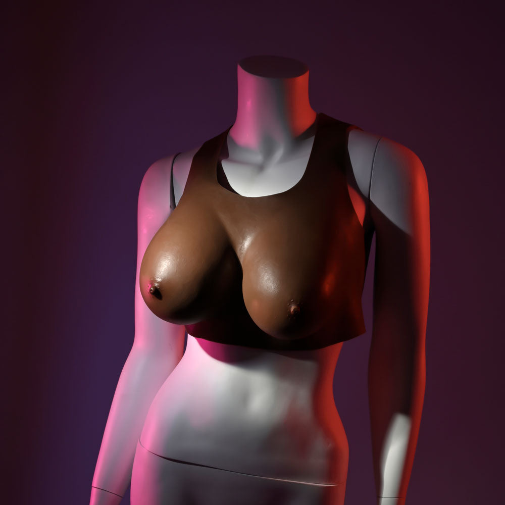 Gender X UNDERGARMENTS - PLATE D-CUP - Dark -  Wearable Breasts - D-Cup Size