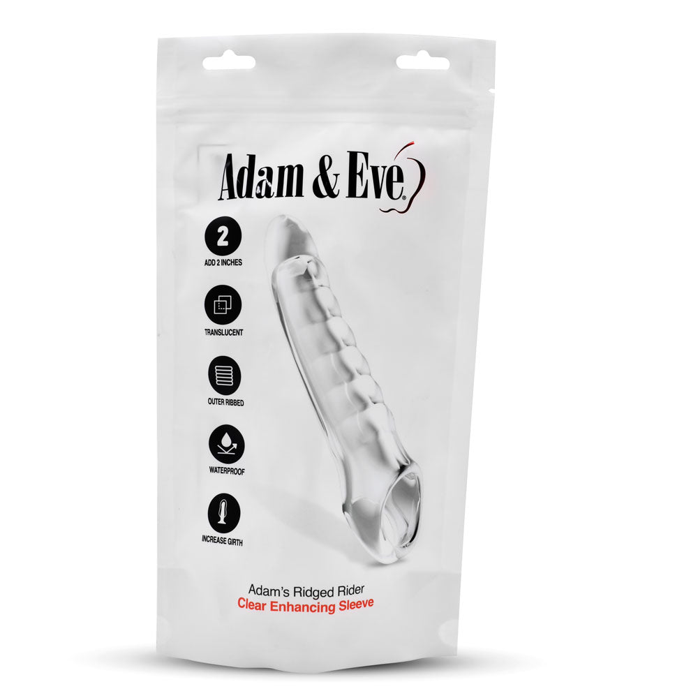 Adam & Eve Ridged Rider -  22.9 cm Penis Extension Sleeve