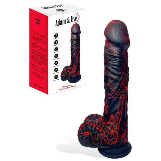 Adam & Eve THE BEDROCKER - /Red 22.6 cm USB Rechargeable Thrusting Dildo with Wireless Remote