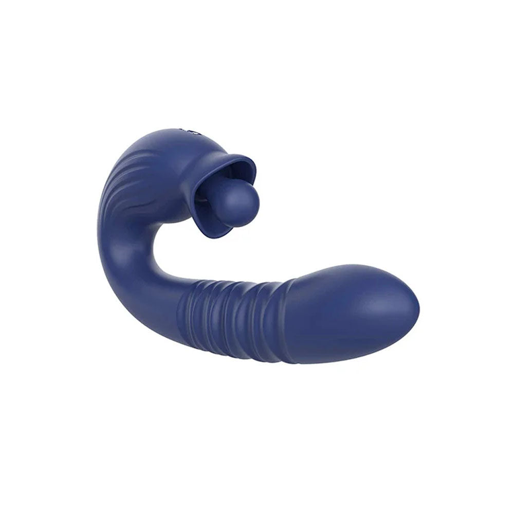 Adam & Eve THE BIG BALLER - Navy  18.8 cm USB Rechargeable Thrusting Rabbit Vibrator
