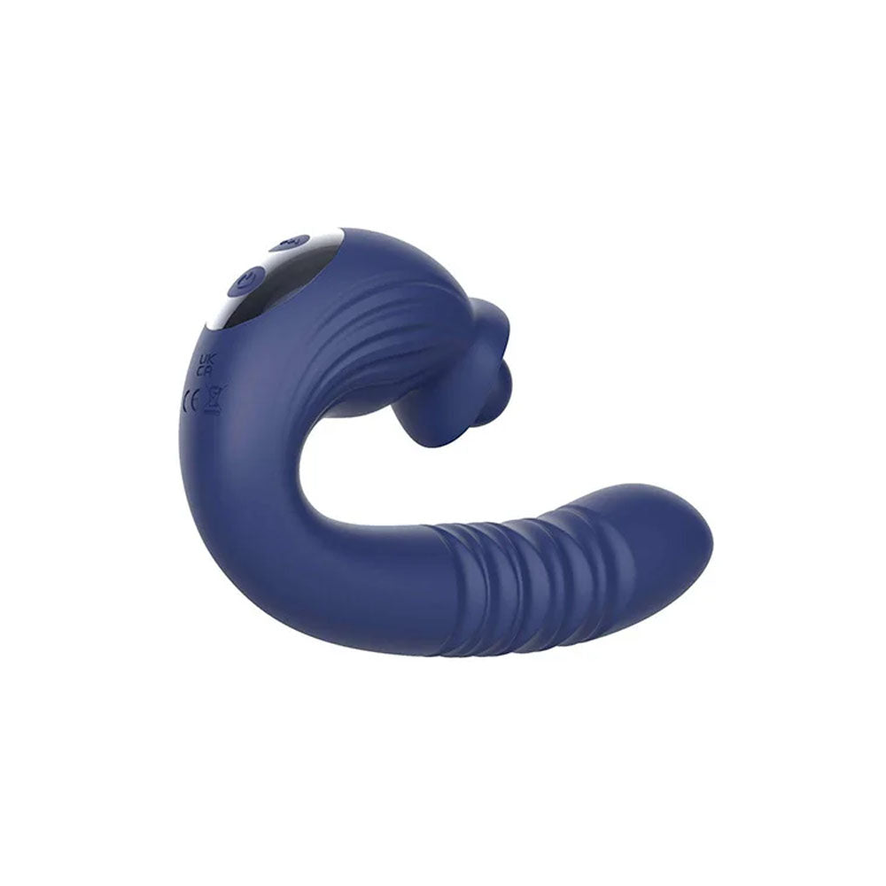 Adam & Eve THE BIG BALLER - Navy  18.8 cm USB Rechargeable Thrusting Rabbit Vibrator