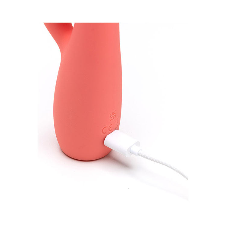 Adam & Eve GROOVY GLOW-UPS Curvie -  17.8 cm USB Rechargeable Rabbit Vibrator