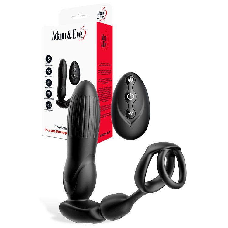 Adam & Eve THE GREAT EXPANDER -  14 cm USB Rechargeable Thrusting & Expanding Prostate Massager with Wireless Remote