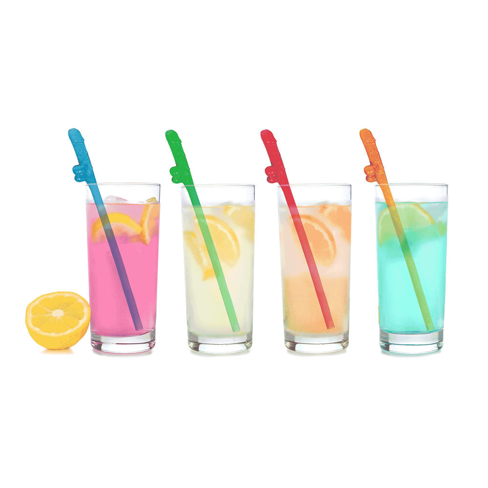 Super Fun Penis Party Straws -  - Multi  Dicky Straws - 8 Pack