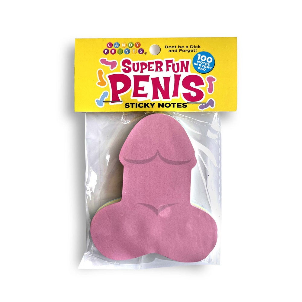 Super Fun Penis Sticky Notes - Multi  Novelty Sticky Notes - 100 Pack