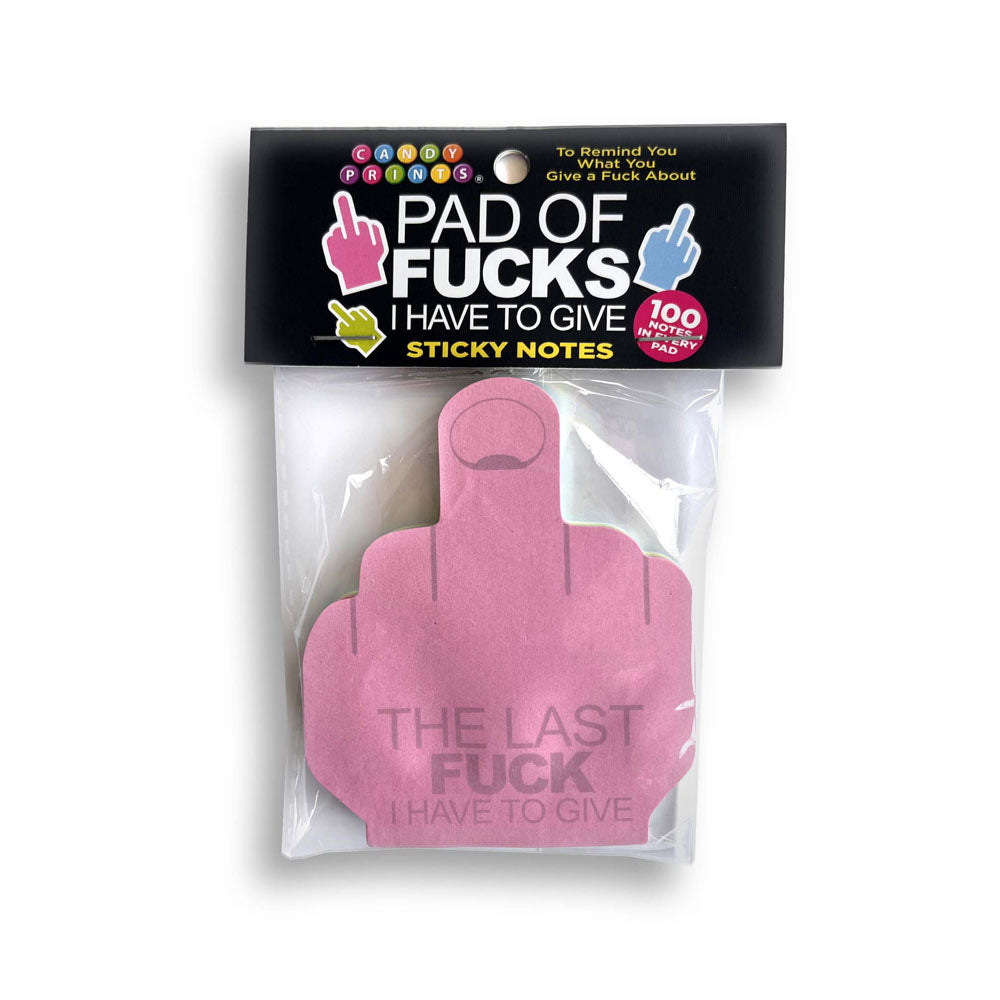 Last Fuck I Have To Give Sticky Notes - Multi  Novelty Sticky Notes - 100 Pack