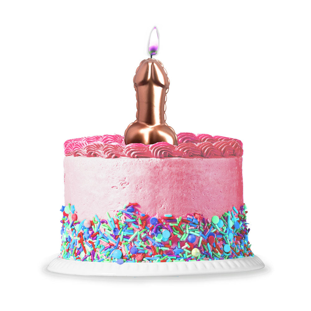 Glitterati Metallic Pink Penis Candle -  10 cm Penis Party Candle
