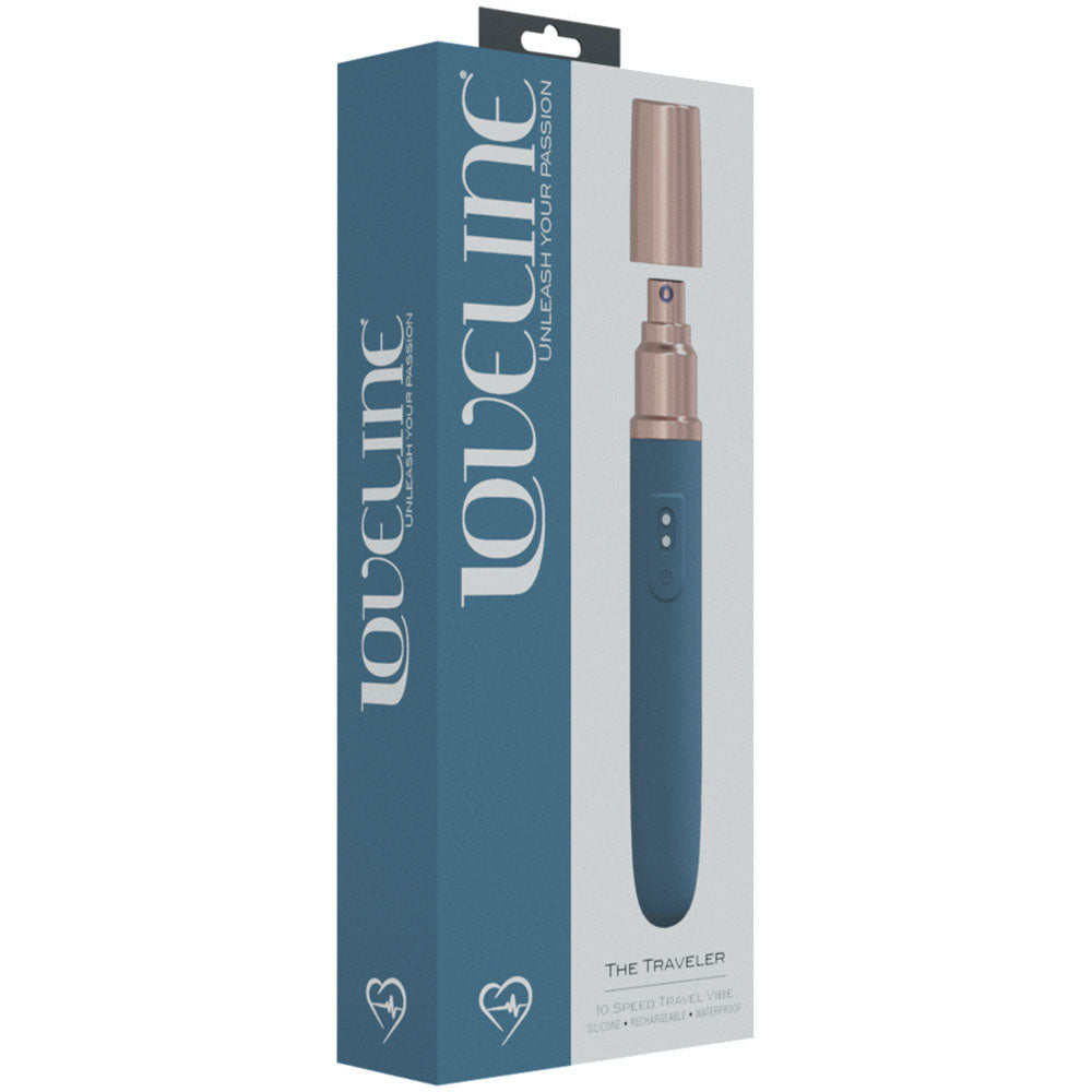 LOVELINE The Traveler -  -  17.6 cm USB Rechargeable Vibrator with Lube Applicator