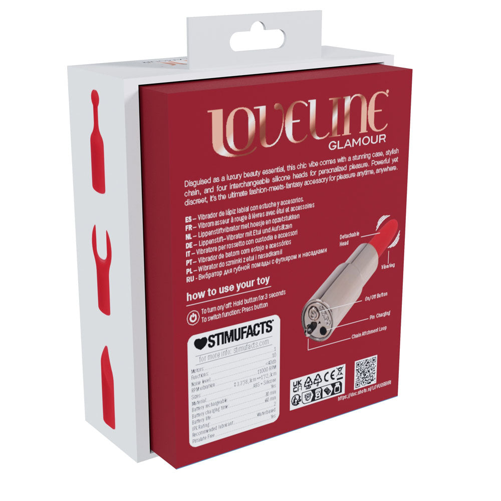 LOVELINE Sparkle -  8.3 cm USB Rechargeable Lipstick Vibrator