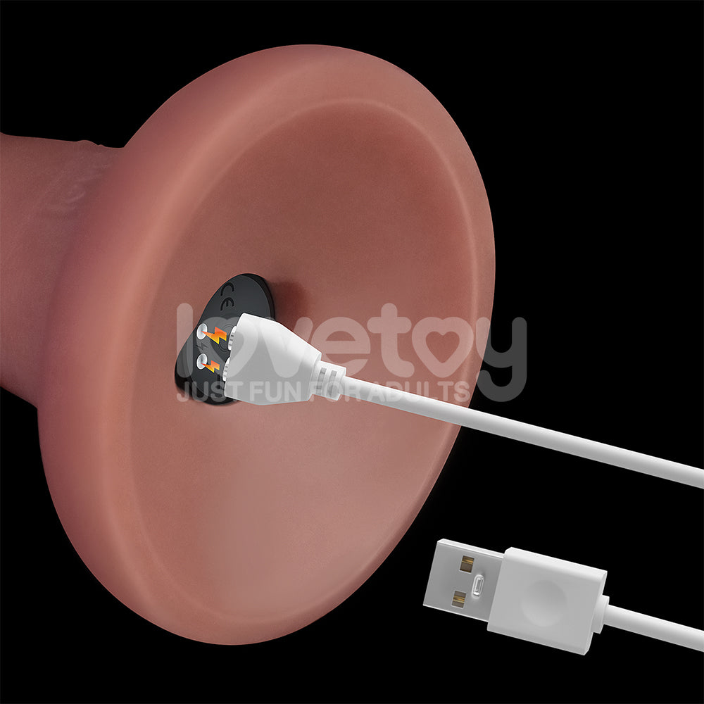 Dual Density Power Cock - 6 Inch  -  16 cm USB Rechargeable Vibrating Dong