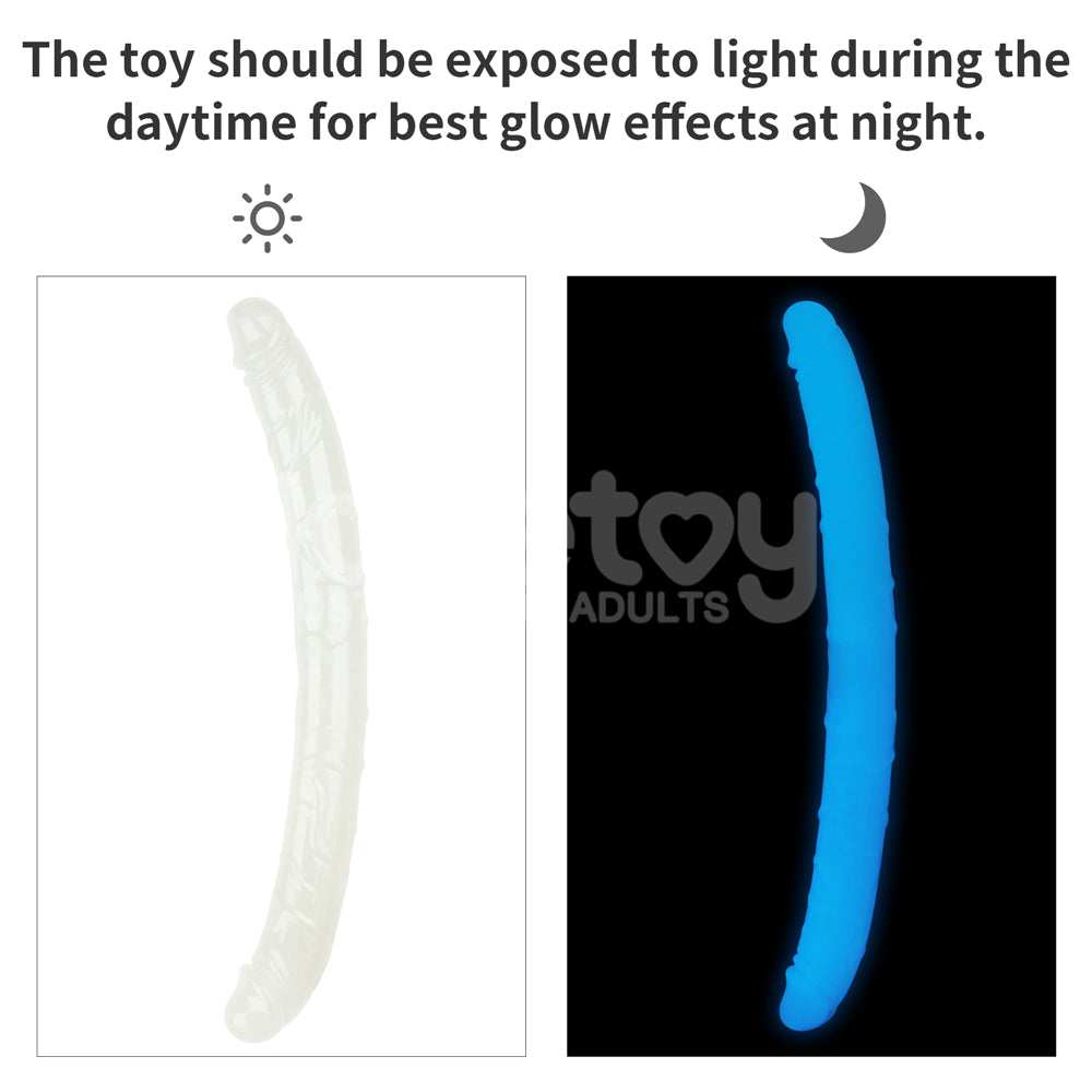 Lumino Play 18.5'' Double Dildo - Glow in the Dark  47 cm Double Dong