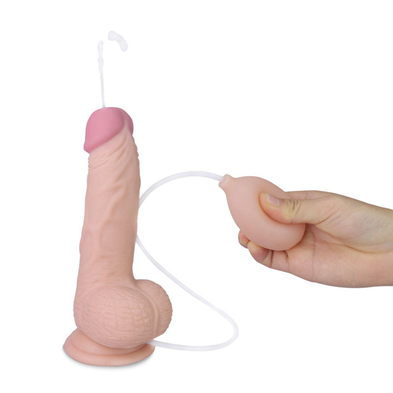 Cumming Softee Soft Ejaculation Cock 8'' with Balls -  20.3 cm Squirting Dong
