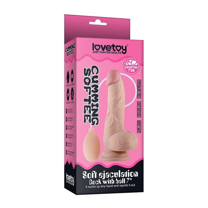 Cumming Softee Soft Ejaculation Cock 8'' with Balls -  20.3 cm Squirting Dong