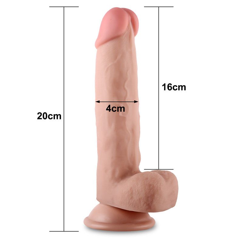 Sliding Skin Dual Layer Dong -  20.3 cm (8'') Dong with Flexible Skin