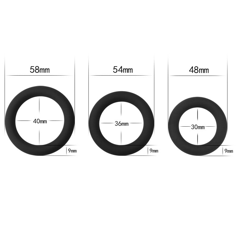 Power Plus Soft Silicone Snug Ring -  Cock Rings - Set of 3 Sizes