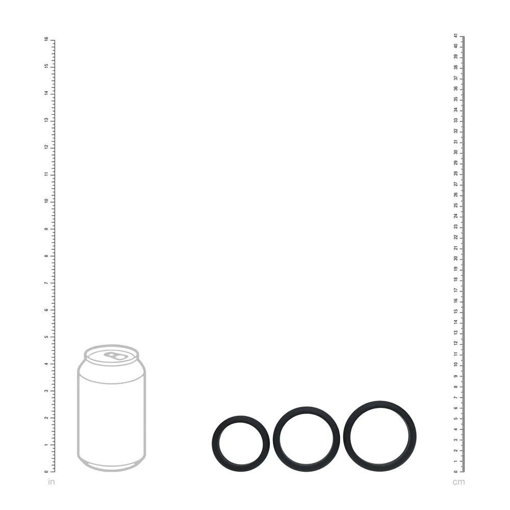 LEVELZ Wide O Silicone Cock Ring Set of 3 - L/XL/2X -  Cock Rings - Set of 3 Sizes