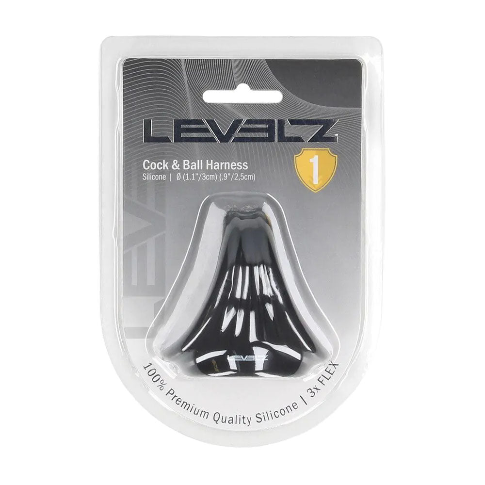 LEVELZ Silicone Cock & Ball Harness -  -  Cock & Ball Ring