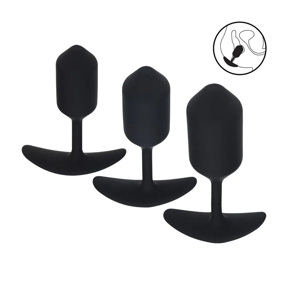 LEVELZ Silicone Weighted Anal Plug Training Set -  Weighted Butt Plugs - Set of 3 Sizes