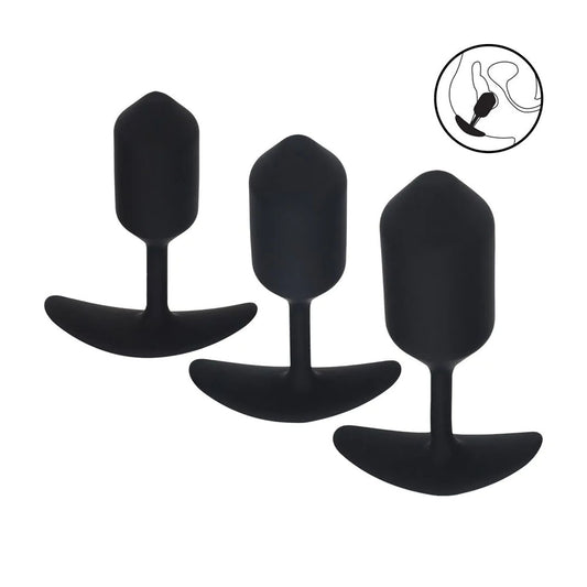 LEVELZ Silicone Weighted Anal Plug Training Set -  Weighted Butt Plugs - Set of 3 Sizes