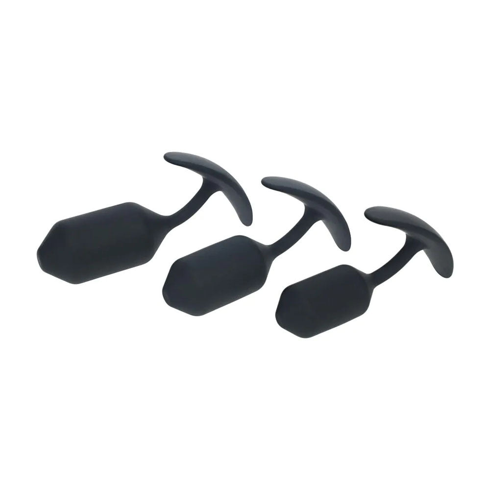 LEVELZ Silicone Weighted Anal Plug Training Set -  Weighted Butt Plugs - Set of 3 Sizes