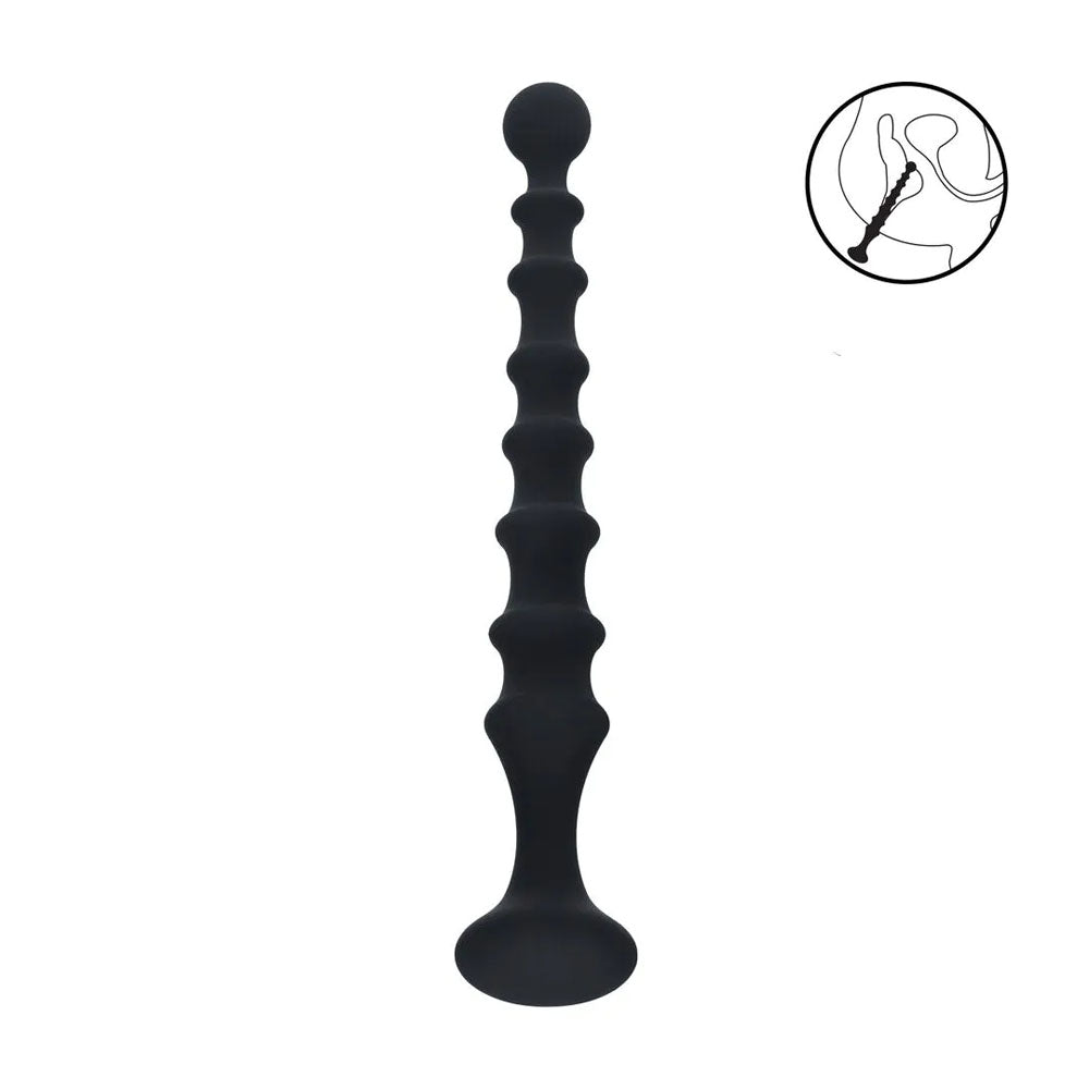 LEVELZ Ribbed Silicone Flared Anal Probe -  26.7 cm Anal Beads