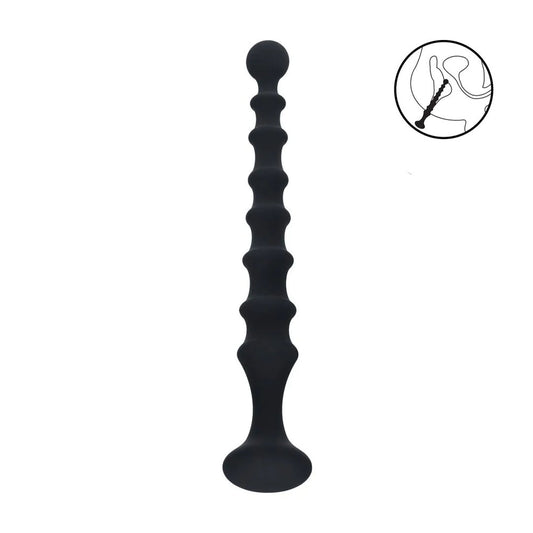 LEVELZ Ribbed Silicone Flared Anal Probe -  26.7 cm Anal Beads