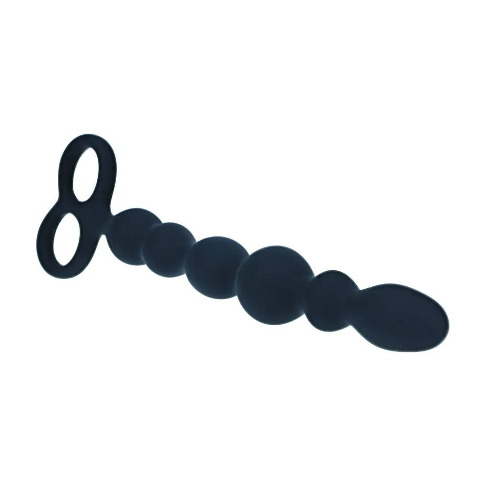 LEVELZ Beaded Silicone Anal Probe with Double Loop -  24.5 cm Anal Beads
