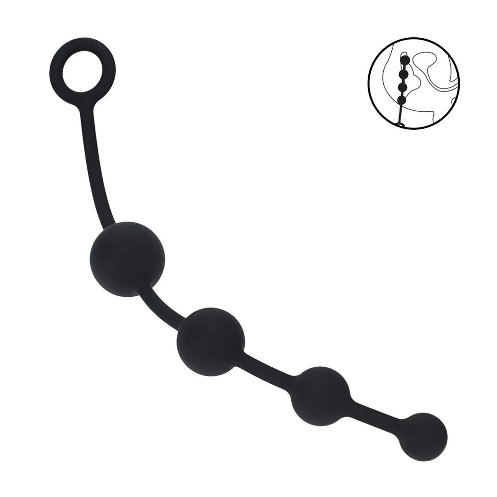 LEVELZ Curved Silicone Anal Beads -  -  29.5 cm Anal Beads